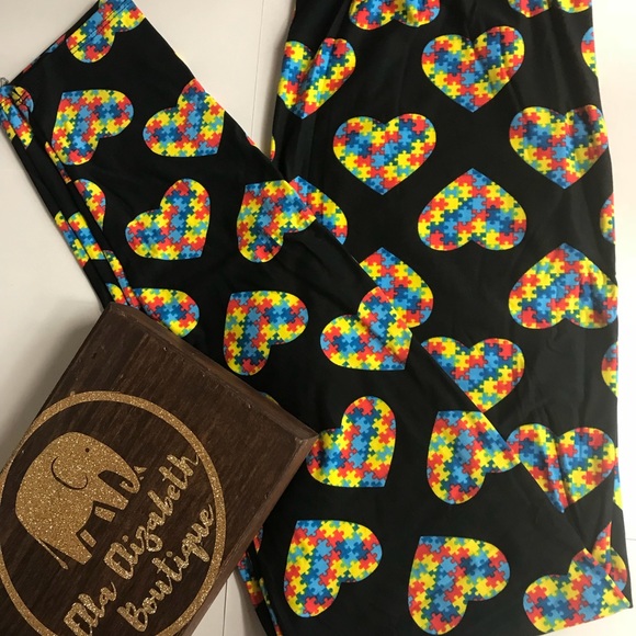 EEB Pants - Autism Awareness Soft Leggings Os Curvy TC